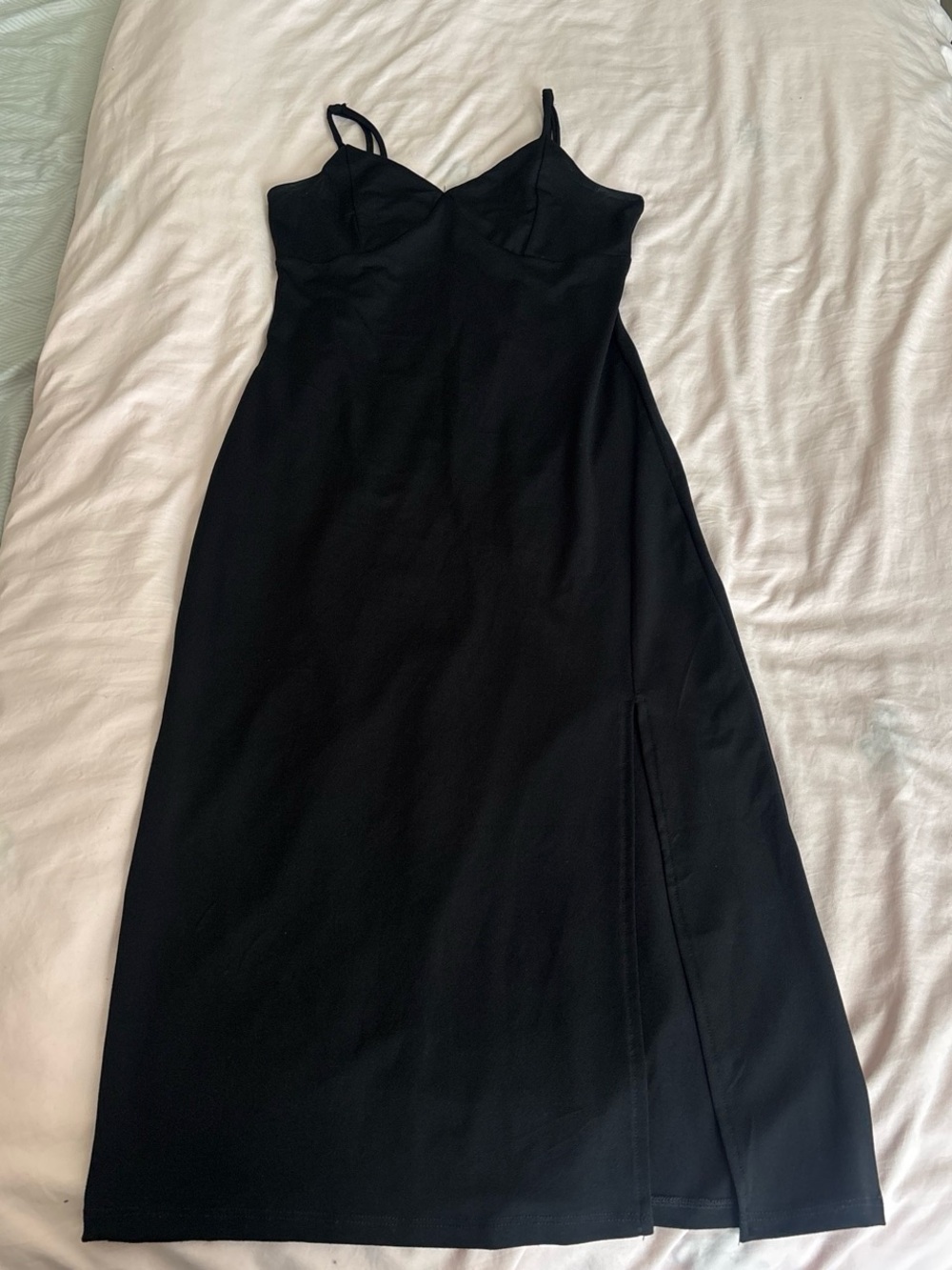 Classic Black Slip Midi Dress